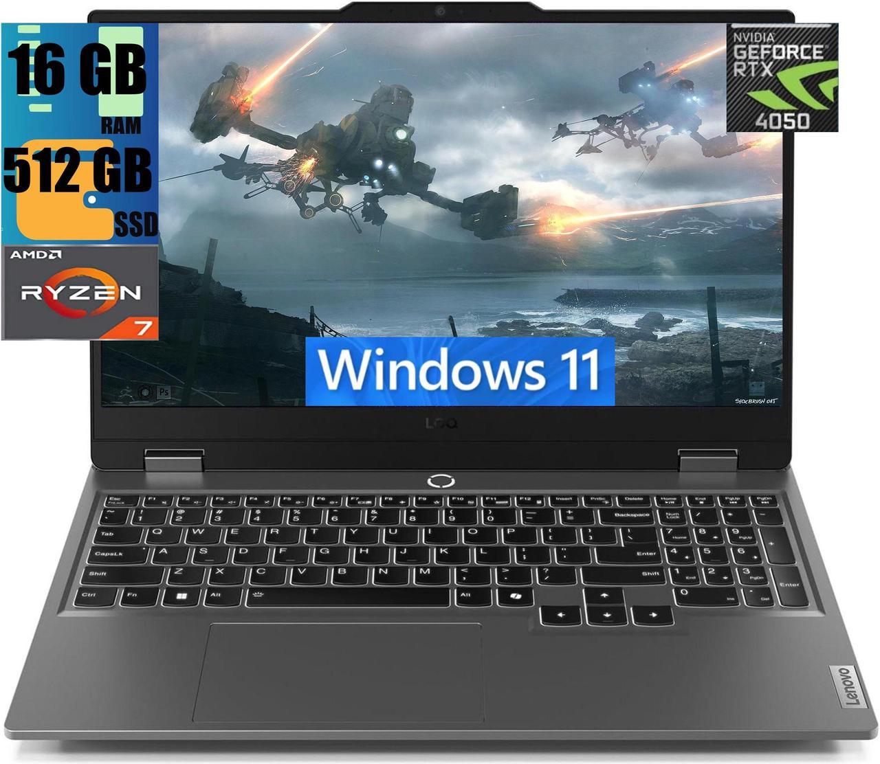 Lenovo LOQ 15 Gaming Laptop, 15.6" FHD 144Hz Display, AMD Ryzen 7 7435HS 8-Core Processor, NVIDIA GeForce RTX 4050 6 GB GDDR6, 16GB DDR5  512GB PCIe SSD, Wi-Fi 6 Bluetooth 5.2, Windows 11