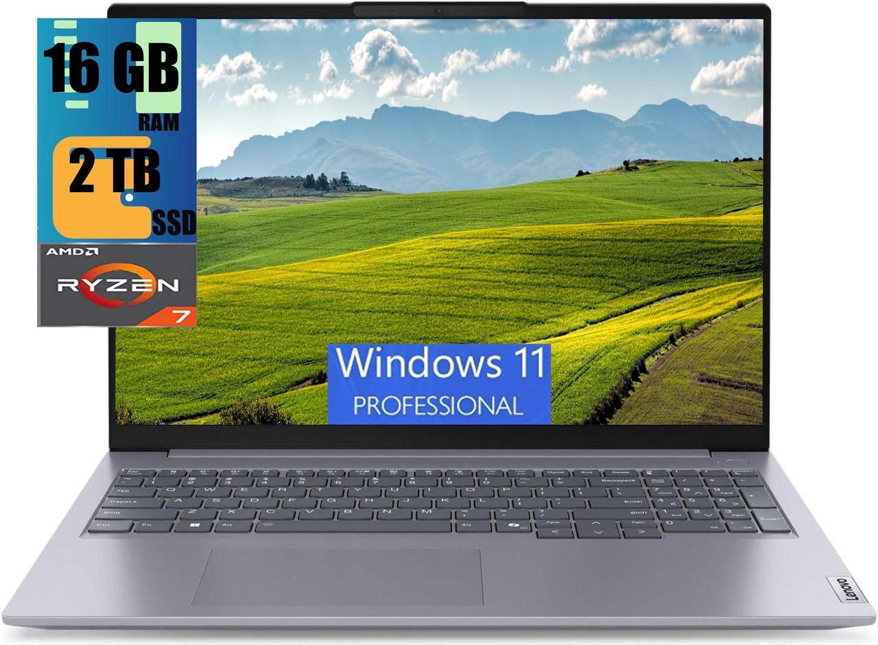 Lenovo ThinkBook 16 G7 Business Laptop, 16" WUXGA Touchscreen, AMD Ryzen 7 7735HS 8-Core Processor, AMD Radeon 680M Graphics, 16GB DDR4  2TB PCIe SSD, Backlit, Fingerprint, Windows 11 Pro