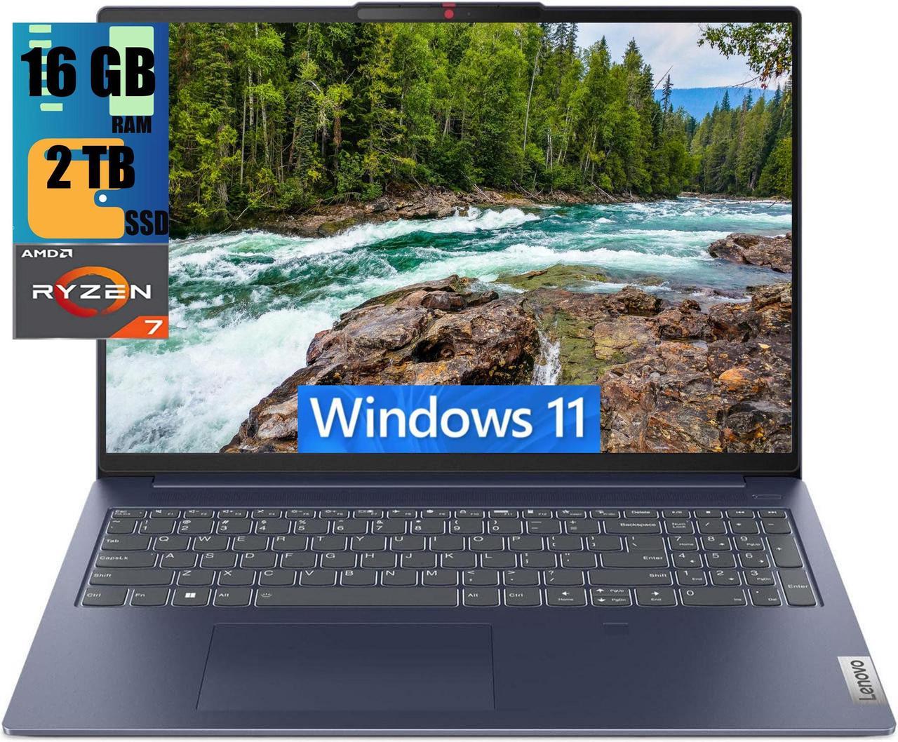 Lenovo IdeaPad Slim 5 16 Laptop, 16" FHD+ Touchscreen, AMD Ryzen 7 8845HS 8-Core Processor, AMD Radeon Graphics, 16GB  DDR4  2TB PCIe SSD, Backlit Keyboard, FP, Wi-Fi 6, Windows 11 Home