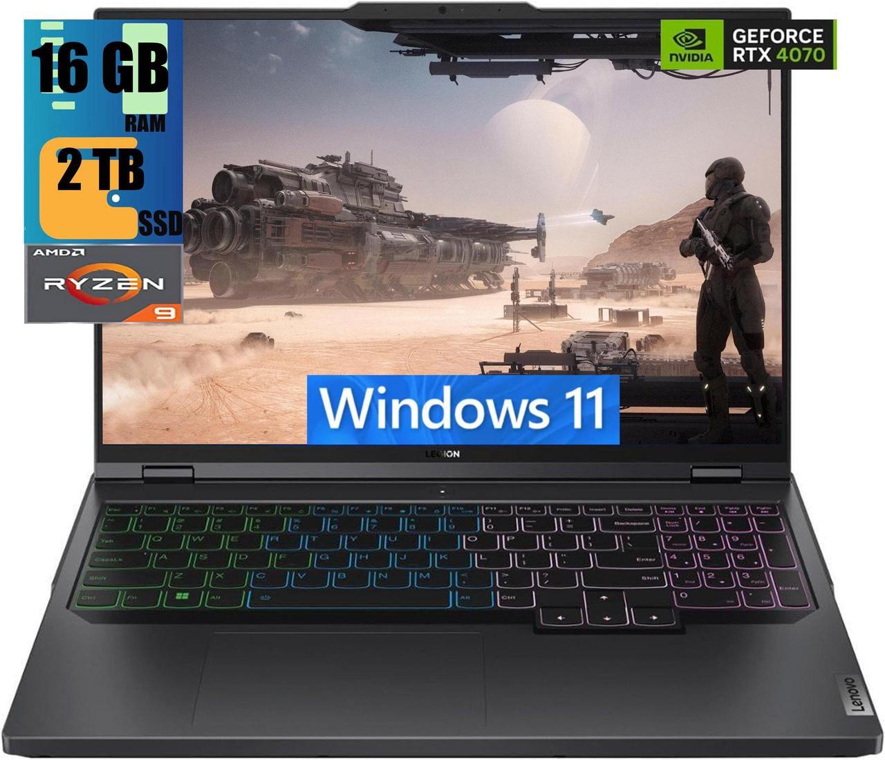 Lenovo Legion Pro 5 16 Gaming Laptop, 16" QHD+ 240Hz Display, AMD 16-Core Ryzen 9 7945HX Processor, NVIDIA GeForce RTX 4070 8GB Graphic, 16GB DDR5  2TB PCIe SSD, RGB Backlit, Windows 11