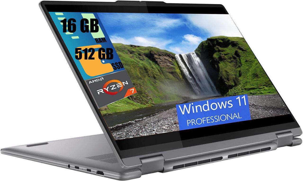 Main image of Lenovo Yoga 7 16 2-in-1 Gaming Laptop, 16" FHD+ Touchscreen, AMD Octa-core Ryzen 7 8840HS Processor, AMD Radeon 780M Graphics, 16GB  DDR4  512GB   PCIe SSD, Backlit Fingerprint, Windows 11 Pro
