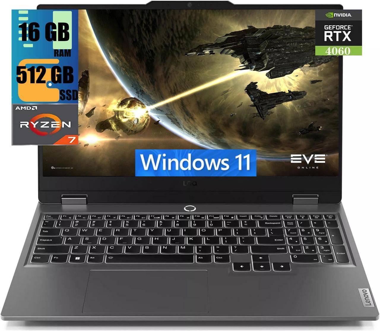 Lenovo LOQ 15 Gaming Laptop, 15.6" FHD IPS 144Hz, AMD Zen4 Octa-Core Ryzen 7 8845HS Processor, NVIDIA GeForce RTX 4060 8GB Graphic, 16GB DDR5  512GB PCIe SSD, Backlit Keyboard, Windows 11