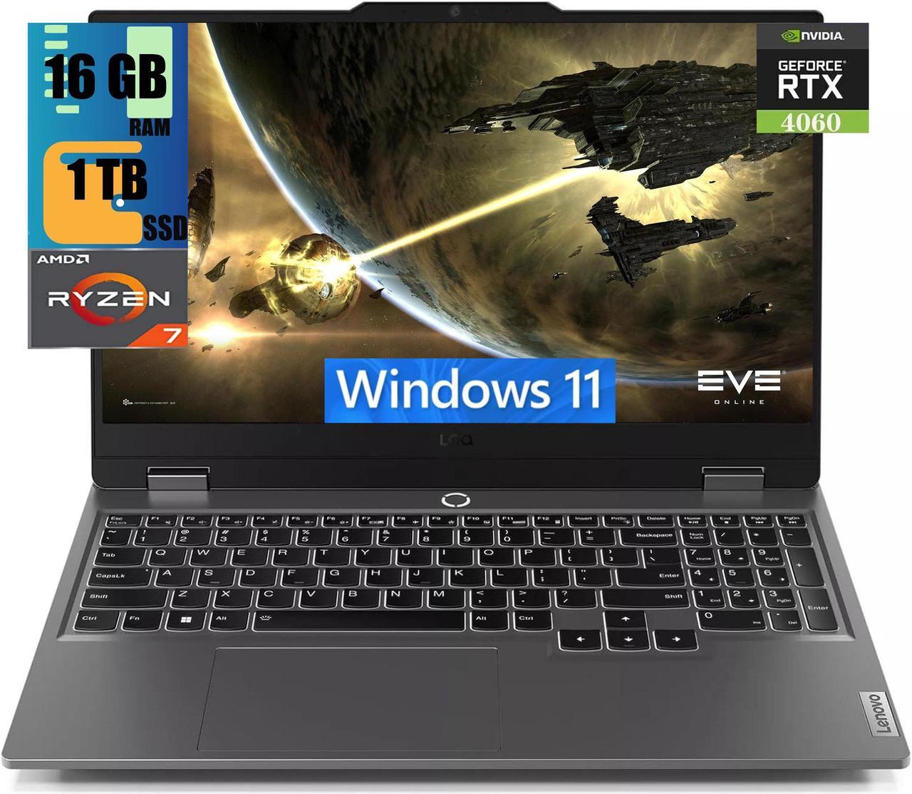 Lenovo LOQ 15 Gaming Laptop, 15.6" FHD IPS 144Hz, AMD Zen4 Octa-Core Ryzen 7 8845HS Processor, NVIDIA GeForce RTX 4060 8GB Graphic, 16GB DDR5  1TB PCIe SSD, Backlit Keyboard, Windows 11