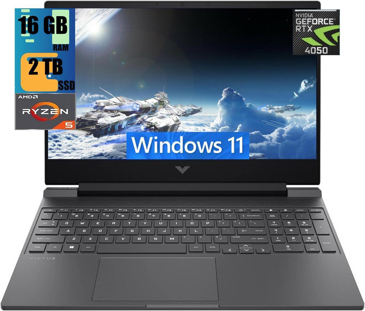 HP Victus 15 Gaming Laptop, 15.6" FHD 144Hz Display, AMD Ryzen 5 8645HS Hexa-cores Processor, NVIDIA GeForce RTX 4050 6GB Graphic, 16GB DDR5  2TB PCIe SSD, Backlit KB, Wi-Fi 6, Windows 11