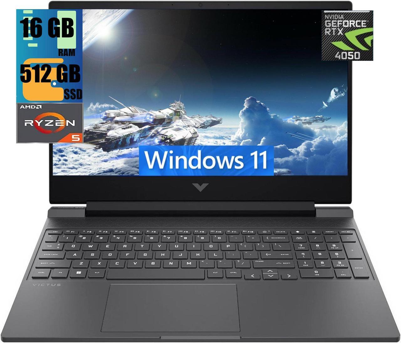 HP Victus 15 Gaming Laptop, 15.6" FHD 144Hz Display, AMD Ryzen 5 8645HS Hexa-cores Processor, NVIDIA GeForce RTX 4050 6GB Graphic, 16GB DDR5  512GB PCIe SSD, Backlit KB, Wi-Fi 6, Windows 11