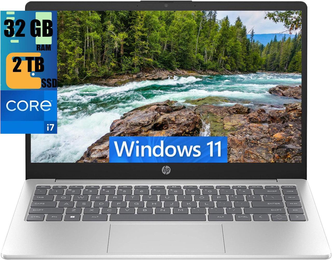 HP 14 Business Laptop, 14" FHD (1920 x 1080) Display, Intel 10-core i7-1355U Processor, Intel Iris Xe Graphics, 32GB DDR4  2TB PCIe SSD, Backlit Keyboard, Bluetooth 5.3, Windows 11