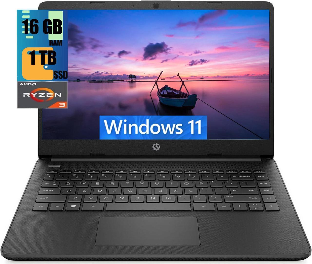 HP 14 Business Laptop, 14" HD Touchscreen, AMD Quad-core Ryzen 3 5300U Processor, AMD Radeon Graphics, 16GB DDR4  1TB PCIe SSD, Wi-Fi 6E and Bluetooth, Windows 11