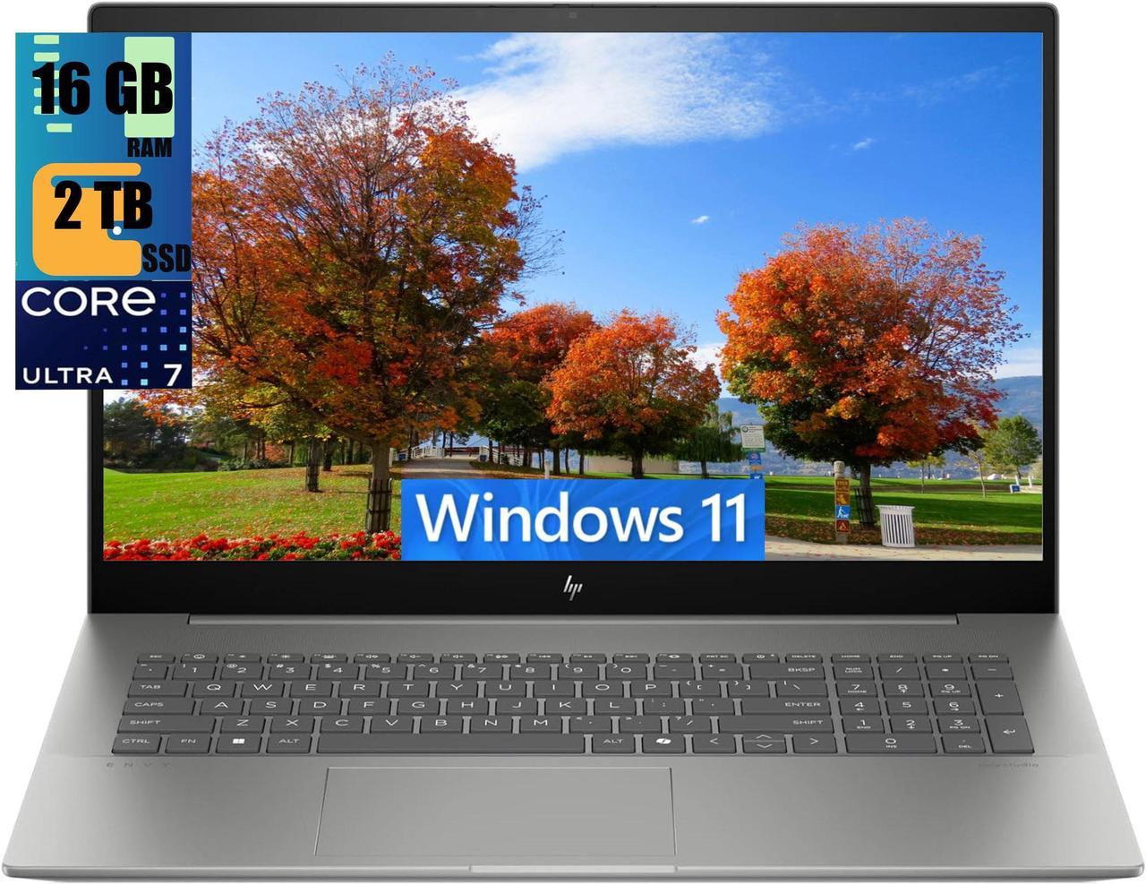 HP Envy 17 Business Laptop, 17.3" 4K UHD 3840*2160 Display, Intel Core Ultra 7 155H 16 Cores Processor, Intel Arc Graphics, 16GB DDR4  2TB PCIe SSD, Webcam, Backlit KB, Wi-Fi 7, Windows 11