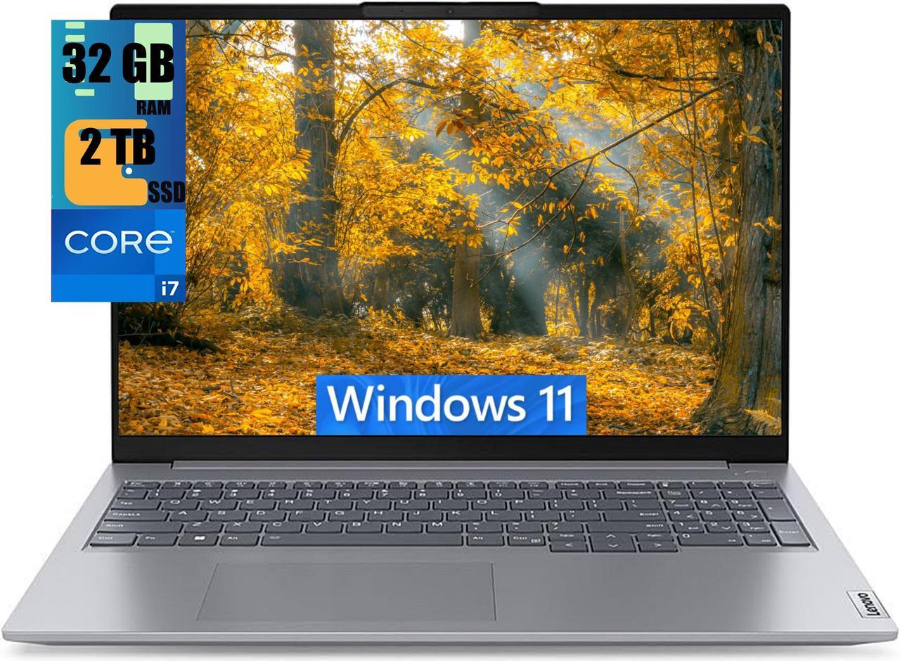 Lenovo ThinkBook 16 Laptop, 16" FHD+ Display, Intel Core i7-13700H 14 Cores Processor, Intel UHD Graphics, 32GB DDR4  2TB PCIe SSD, WiFi 6, Backlit KB, Fingerprint Reader, Windows 11