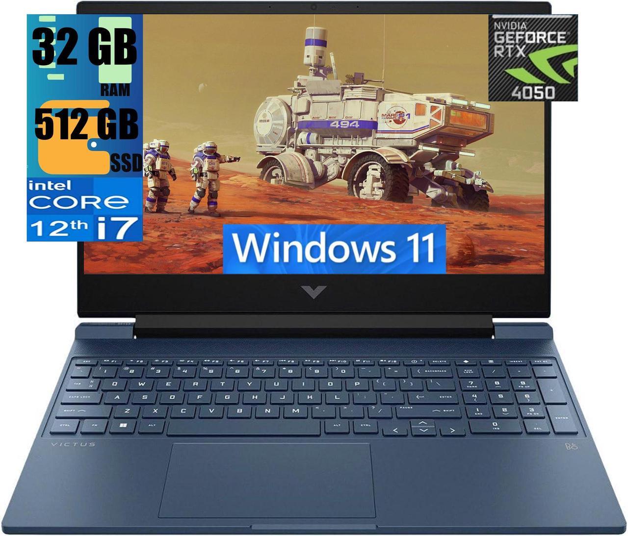 HP Victus 15 Gaming Laptop, 15.6" Full HD 144Hz Display, Intel Core i7-12650H 10-Cores Processor, GeForce RTX 4050 6GB GDDR6, 32GB DDR4  512GB PCIe SSD, Backlit KB, Wi-Fi 6, BT 5.3, Windows 11