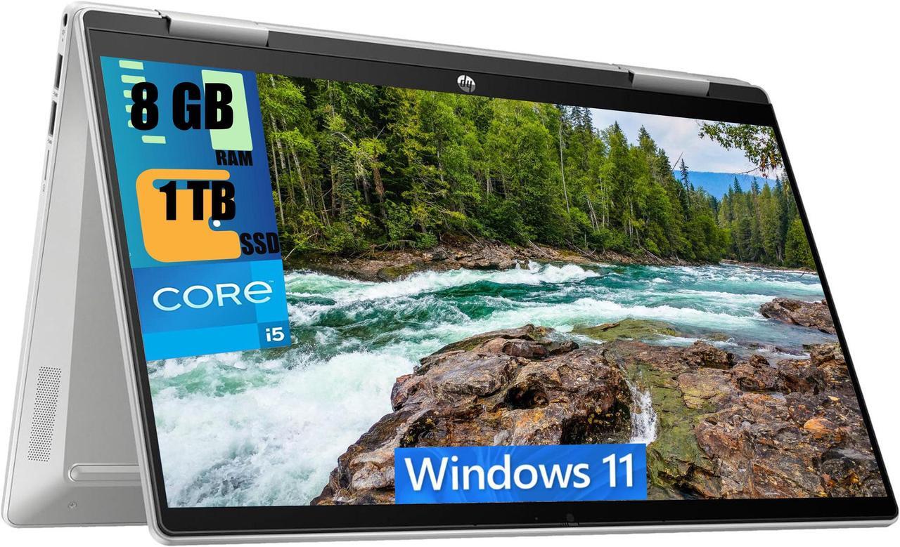 Main image of HP Pavilion x360 2-in-1 14 Laptop, 14.0" Full HD Touchscreen, Intel Core i5-1335U 10-Cores Processor, Intel Iris Xe Graphics, 8GB DDR4  1TB PCIe SSD, Backlit KB, Fingerprint, Windows 11 Home
