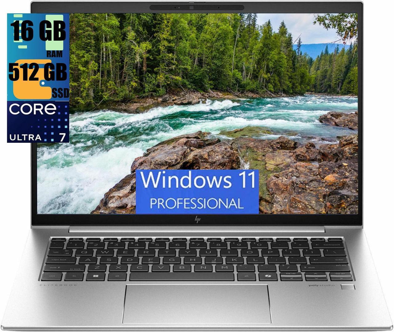 HP EliteBook 840 G11 14 Business Laptop, 14.0" FHD+ Touchscreen, Intel Core Ultra 7 155U 12-Cores Processor, Intel Graphics, 16GB DDR4  512GB PCIe SSD, Backlit KB, Fingerprint, Windows 11 Pro