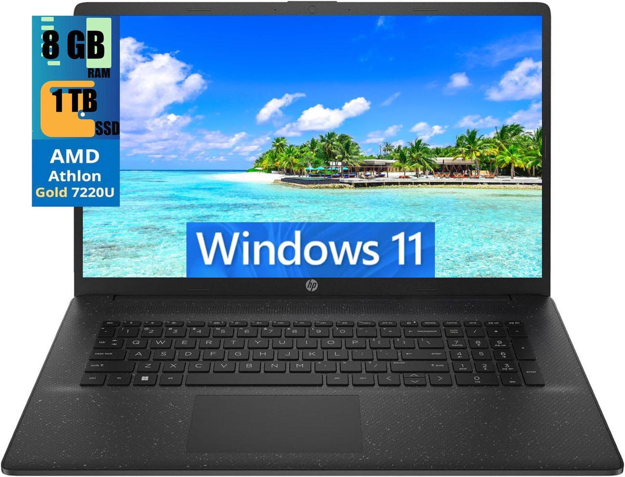 HP 17 Laptop, 17.3" HD+ (1600x900) 60Hz Display, AMD Athlon Gold 7220U 2-Cores Processor, AMD Radeon Graphics, 8GB DDR4  1TB PCIe SSD, WiFi 6, Bluetooth 5.3, Windows 11 Home