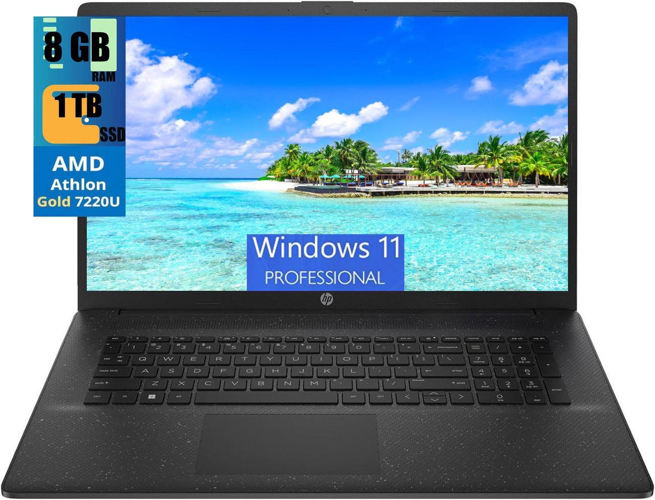 HP 17 Laptop, 17.3" HD+ (1600x900) 60Hz Display, AMD Athlon Gold 7220U 2-Cores Processor, AMD Radeon Graphics, 8GB DDR4  1TB PCIe SSD, WiFi 6, Bluetooth 5.3, Windows 11 Pro