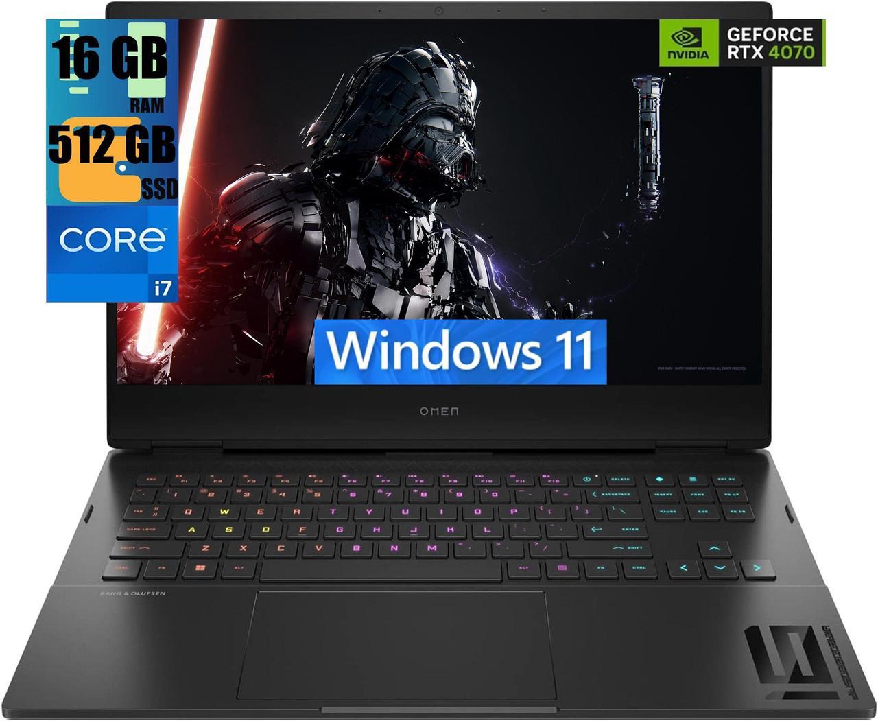 HP OMEN 16 Gaming Laptop, 16.1" 240 Hz 2K QHD Display, Intel i7-14700HX 20-Cores Processor, GeForce RTX 4070 8GB GDDR6, 16GB DDR5  512GB PCIe SSD, RGB KYB, Thunderbolt 4, Windows 11