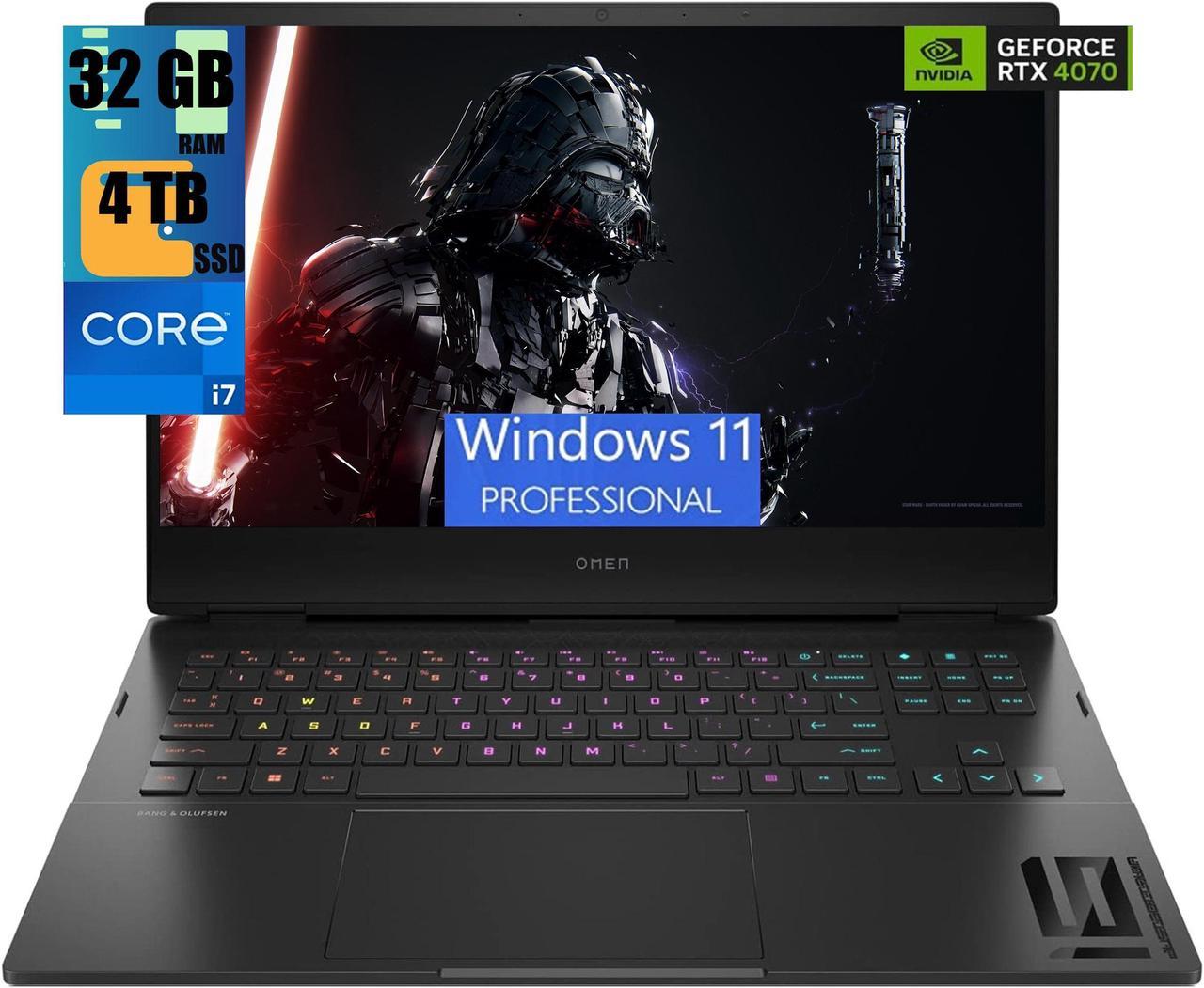 HP OMEN 16 Gaming Laptop, 16.1" 240 Hz 2K QHD Display, Intel i7-14700HX 20-Cores Processor, GeForce RTX 4070 8GB GDDR6, 32GB DDR5  4TB  PCIe SSD, RGB KYB, Thunderbolt 4, Windows 11 Pro