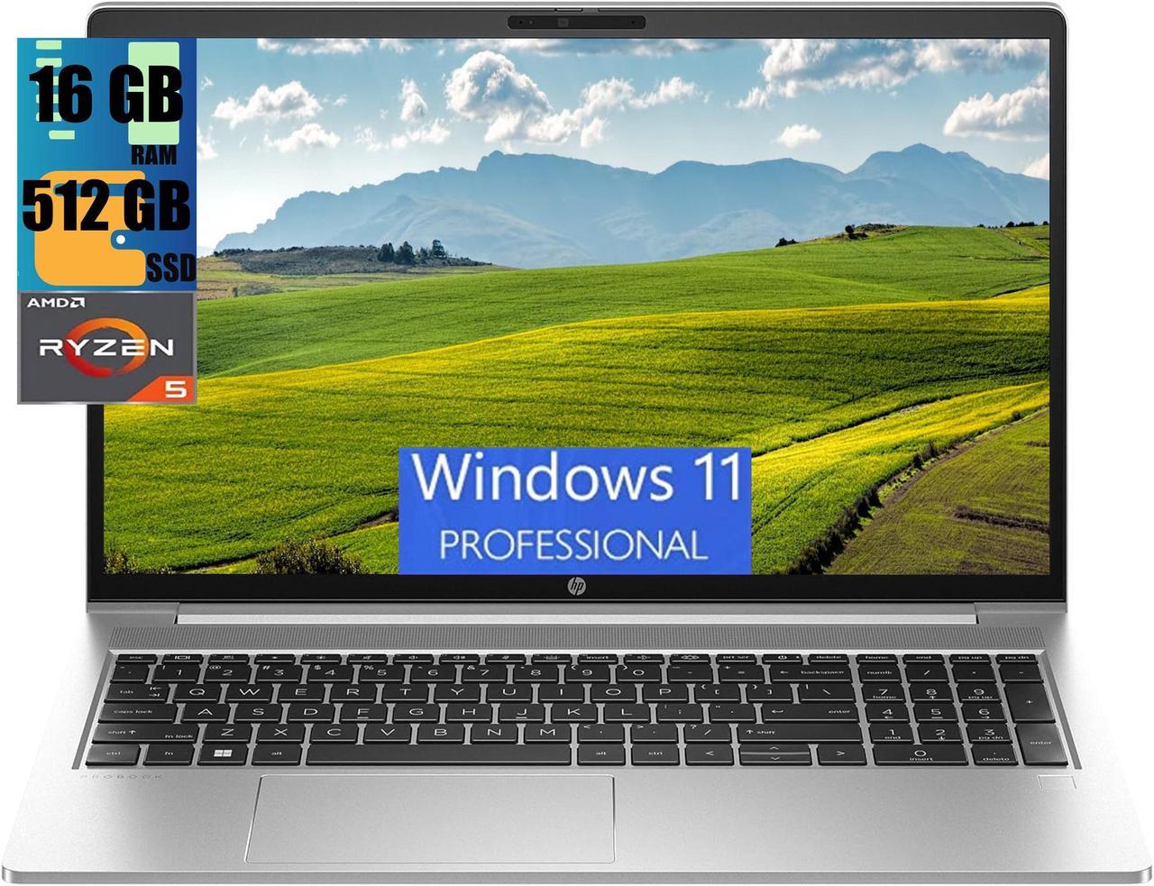 HP ProBook 455 G10 15 Business Laptop, 15.6" FHD Display, AMD Ryzen 5 7530U 6-Cores Processor, AMD Radeon Graphics, 16GB DDR4  512GB PCIe SSD, Backlit KB, Fingerprint Reader, Windows 11 Pro