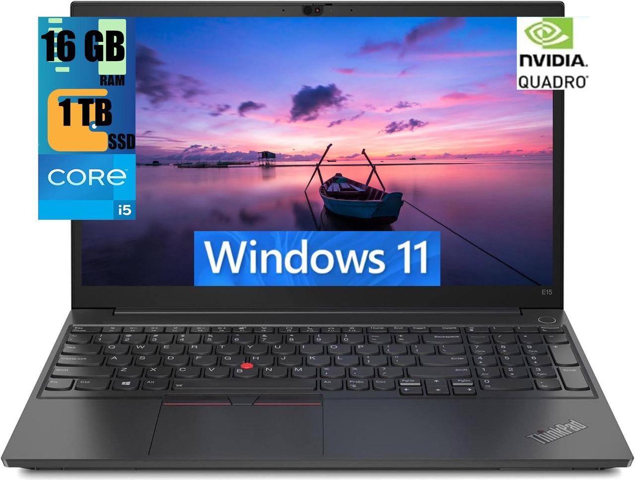 Lenovo ThinkPad 15 Laptop, 15.6" FHD 60Hz Display, Intel Core i5-1135G7 4-Cores Processor, NVIDIA Quadro T500 4GB GDDR6, 16GB DDR4  1TB PCIe SSD, Fingerprint, Thunderbolt 4, Windows 11