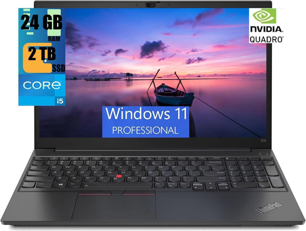 Lenovo ThinkPad 15 Laptop, 15.6" FHD 60Hz Display, Intel Core i5-1135G7 4-Cores Processor, NVIDIA Quadro T500 4GB GDDR6, 24GB DDR4  2TB PCIe SSD, Fingerprint, Thunderbolt 4, Windows 11 Pro