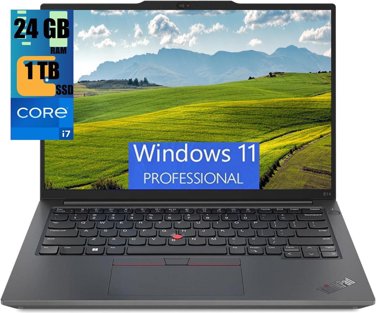 Lenovo ThinkPad E14 G5 Business Laptop, 14.0" IPS WUXGA Display, Intel Core i7-1355U 10-Cores Processor, Intel Iris Xe Graphics, 24GB DDR4  1TB PCIe SSD, Thunderbolt 4, WiFi 6E, Windows 11 Pro