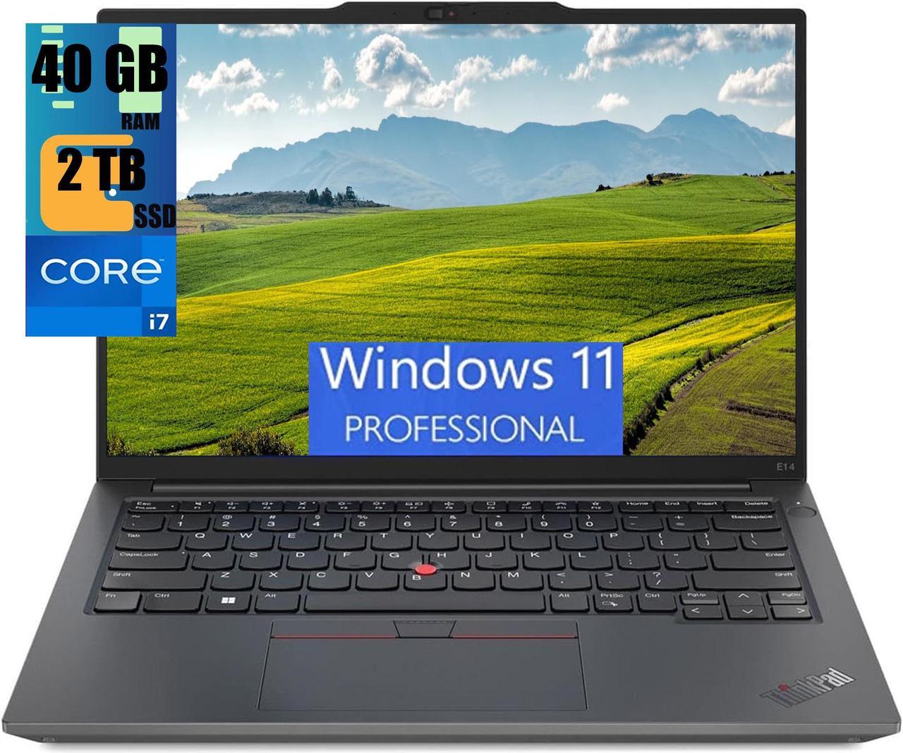 Lenovo ThinkPad E14 G5 Business Laptop, 14.0" IPS WUXGA Display, Intel Core i7-1355U 10-Cores Processor, Intel Iris Xe Graphics, 40GB DDR4  2TB PCIe SSD, Thunderbolt 4, WiFi 6E, Windows 11 Pro