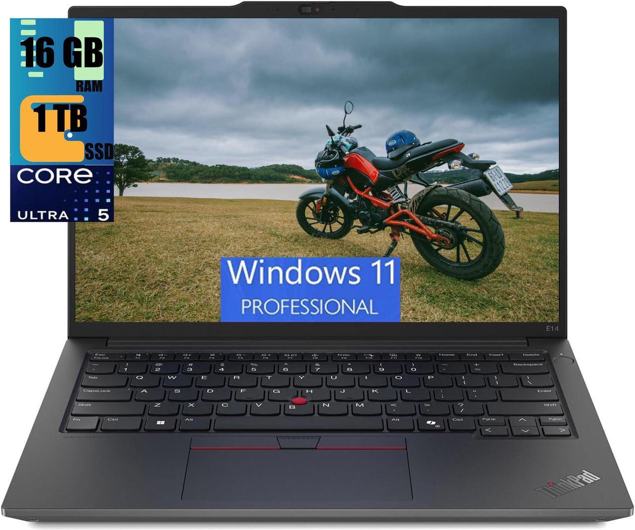 Lenovo ThinkPad E14 Laptop, 14.0" IPS WUXGA Display, Intel Ultra 5-125U 12-Cores Processor, Intel Graphics, 16GB DDR4  1TB PCIe SSD, Thunderbolt 4, WiFi 6E, HD Webcam, Windows 11 Pro