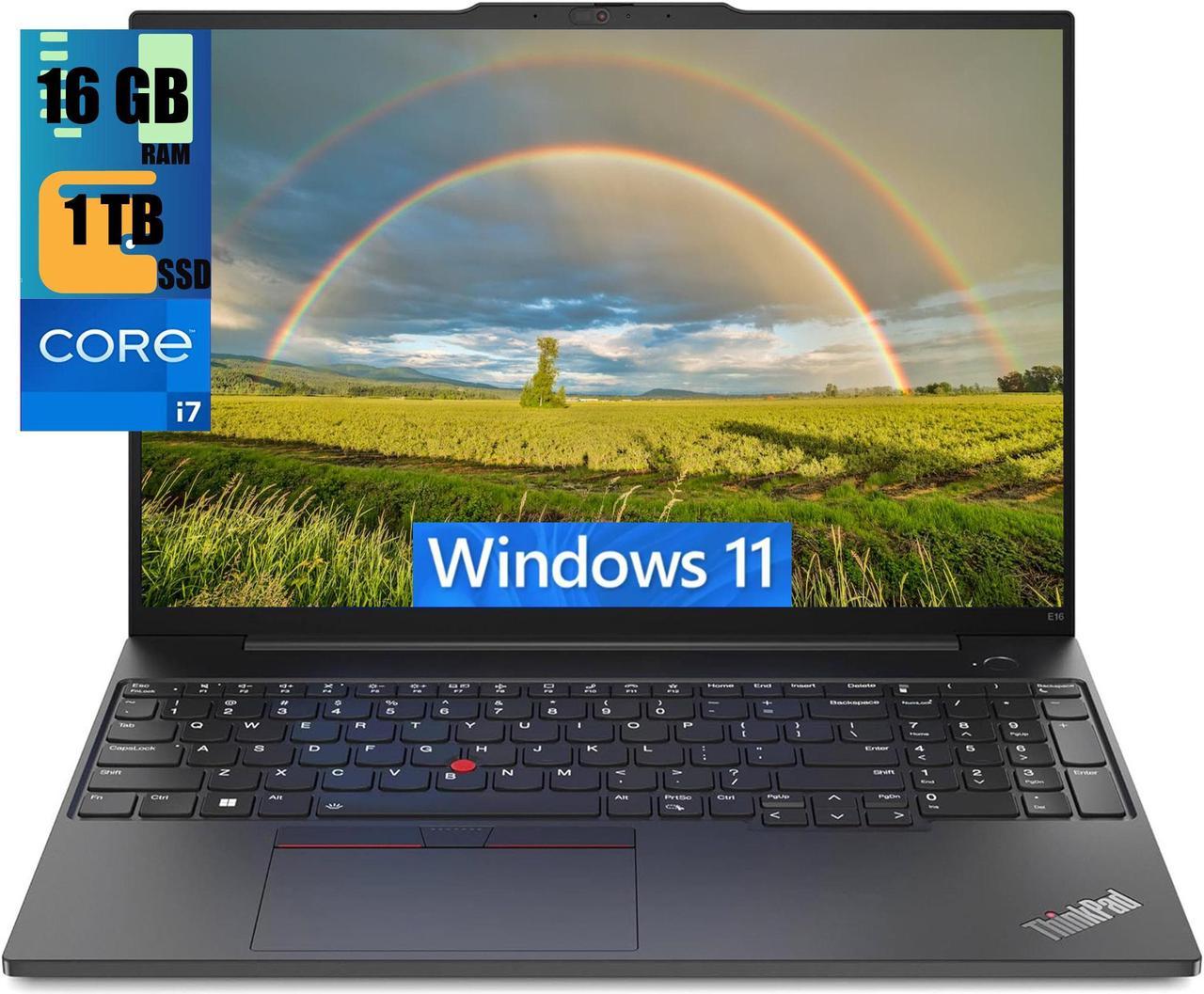 Lenovo ThinkPad E16 Business Laptop, 16" WUXGA Display, Intel Core i7-1355U 10-Cores Processor, Intel Iris Xe Graphics, 16GB DDR4  1TB PCIe SSD, Backlit KYB, FP Reader, WiFi 6, Windows 11