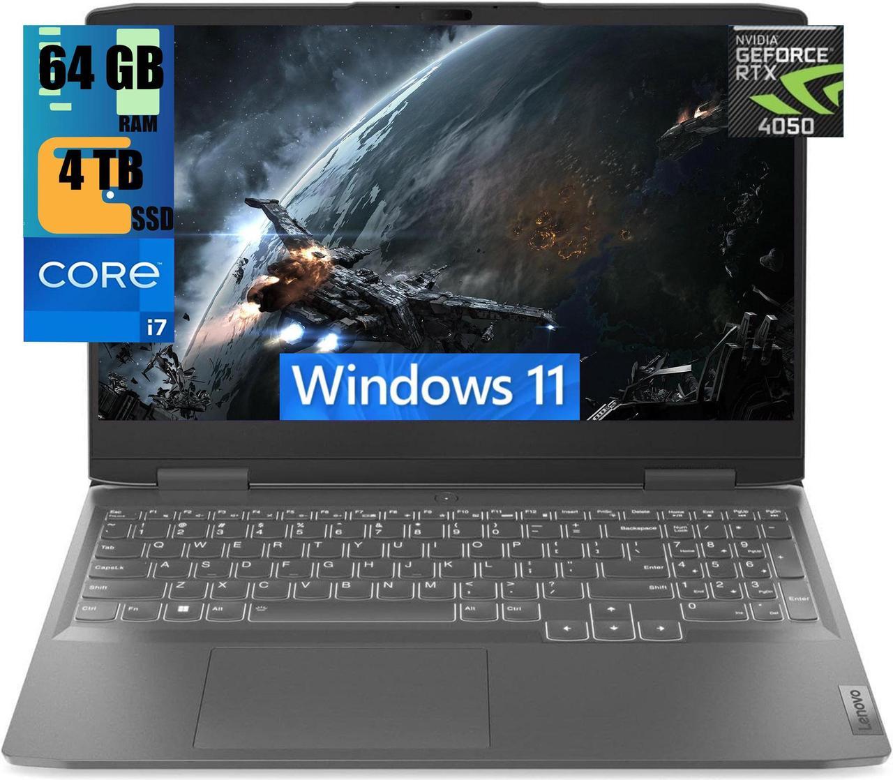 Lenovo LOQ 15 Gaming Laptop, 15.6" 144 Hz IPS FHD Display, Intel Core i7-13700H 14-Cores Processor, GeForce RTX 4050 6GB GDDR6, 64GB DDR5  4TB PCIe SSD, WiFi 6, HD Webcam, Windows 11