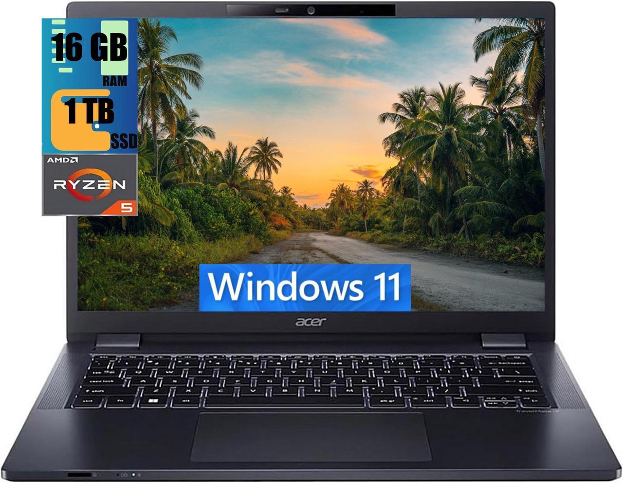 acer Ultra Thin & Light Professional Laptop 14.0" WUXGA Display, Ryzen 5 PRO 6650U 6-Cores Processor, AMD Radeon 660M Graphics, 16GB DDR4  1TB PCIe SSD, Backlit KB, Fingerprint, Windows 11