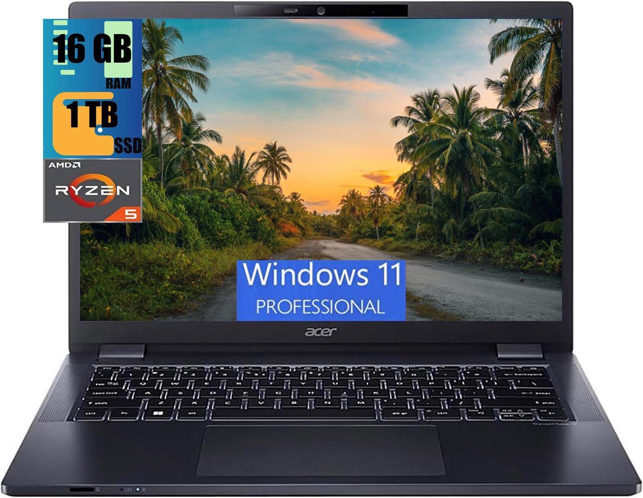 acer Ultra Thin & Light Professional Laptop 14.0" WUXGA Display, Ryzen 5 PRO 6650U 6-Cores Processor, AMD Radeon 660M Graphics, 16GB DDR4  1TB PCIe SSD, Backlit KB, Fingerprint, Windows 11 Pro