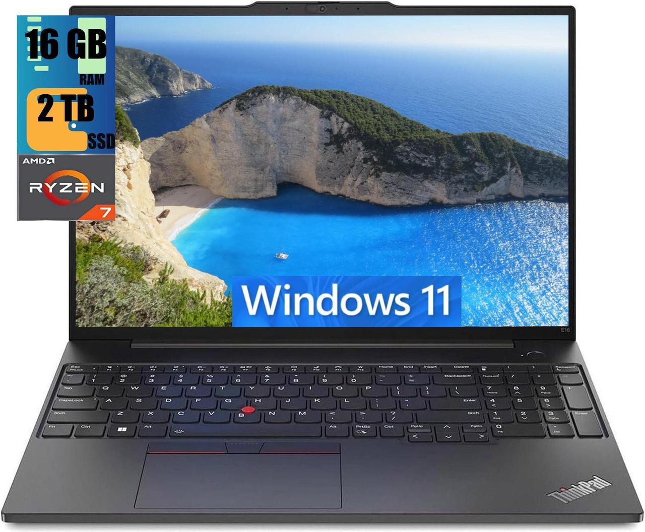 Lenovo ThinkPad E16 Gen 1 Business Laptop, 16.0" UXGA Touchscreen, AMD Ryzen 7 7730U 8-Cores Processor, AMD Radeon Graphics, 16GB DDR4  2TB PCIe SSD, Backlit KYB, Fingerprint, WiFi 6, Windows 11