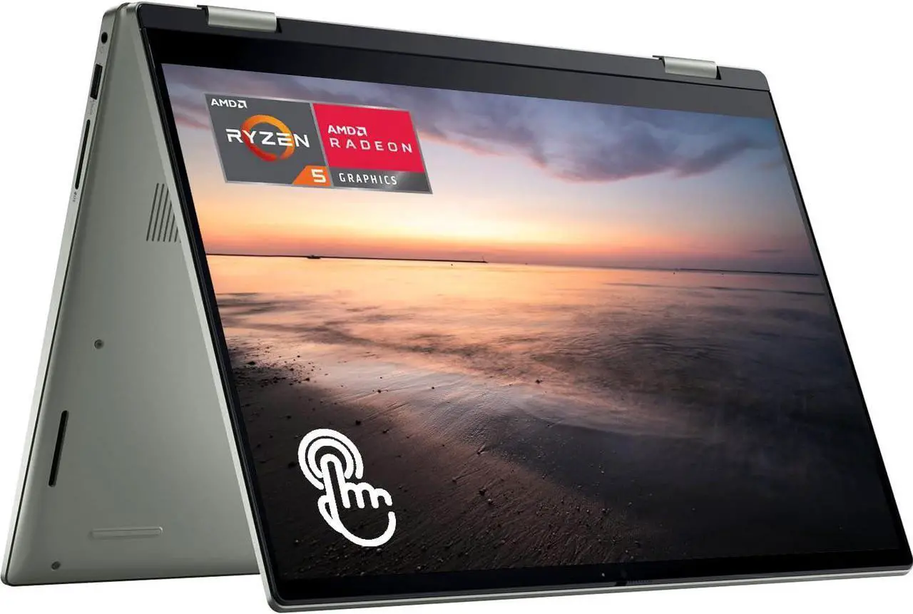 Alt view image 2 of 7 - Dell Inspiron 14 2-in-1 Laptop, 14" FHD+ Touchscreen, AMD Ryzen 5 5625U 6 cores Processor, AMD Radeon Graphics, 32GB DDR4  2TB PCIe SSD, Backlit Keyboard, Fingerprint Reader, Windows 11