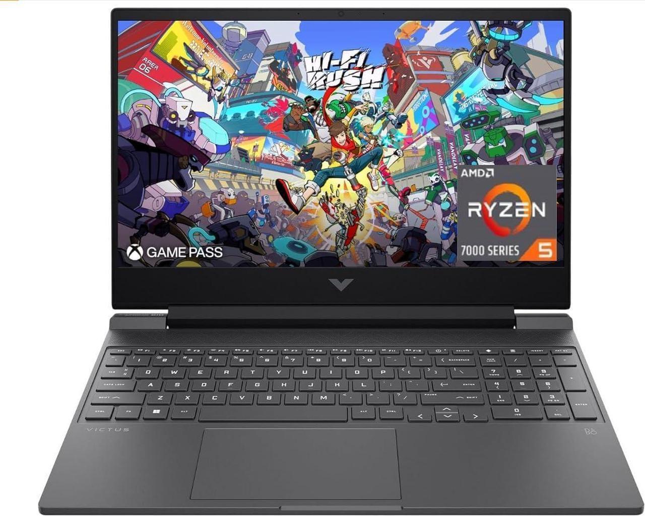 Alt view image 2 of 6 - HP Victus 15 Gaming Laptop, 15.6" FHD 144Hz Display, AMD Ryzen 5 7535HS 6 Cores Processor, AMD Radeon RX 6550M Graphics, 16GB DDR5  512GB PCIe SSD, Wi-Fi 6 Backlit Keyboard, Windows 11