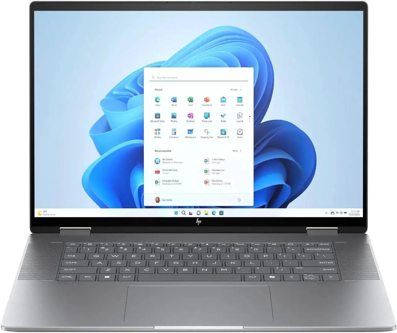 Alt view image 3 of 7 - HP Envy x360 2-in-1 16 Laptop, 16" WUXGA 1920 x 1200 Touchscreen, AMD Ryzen 5 8640HS 6-Core Processor, AMD Radeon Graphics, 8GB  DDR4  256GB  PCIe SSD, Backlit KB, Wi-Fi 6E, Windows 11 Pro
