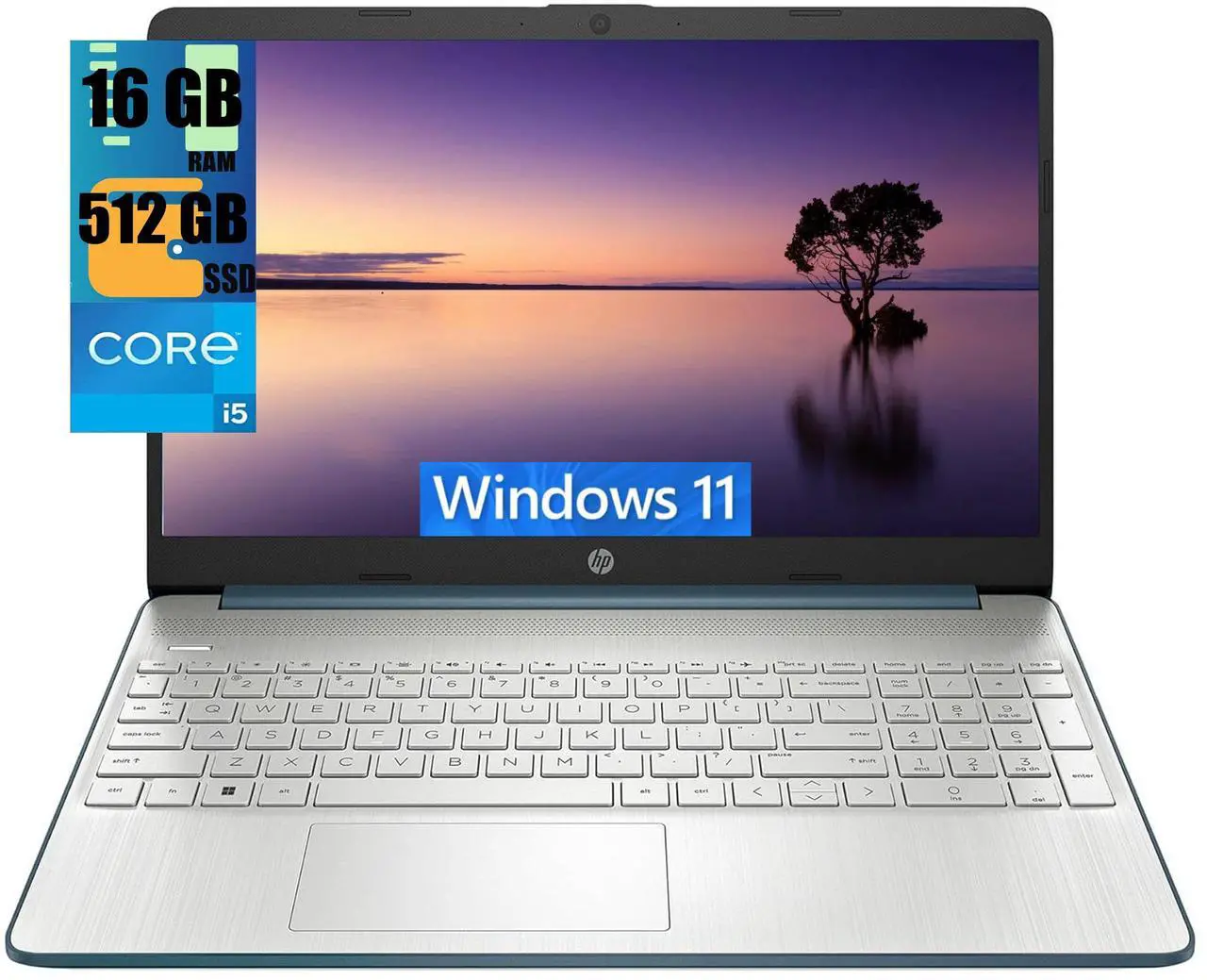Main image of HP 15 Laptop, 15.6" FHD (1920 x 1080) Display, Intel Core i5-1235U 10 Cores Processor, Intel Iris Xe Graphics, 16GB DDR4  512GB PCIe SSD, Bluetooth, HDMI, WiFi 5, Windows 11