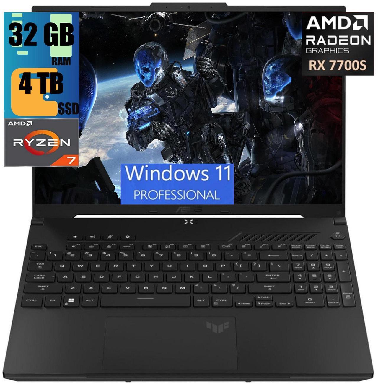 Main image of ASUS TUF A16 Gaming Laptop, 16" FHD+ 165Hz Display, AMD Octa-core Ryzen 7 7735HS Processor, AMD Radeon RX 7700S 8GB Graphic, 32GB DDR5  4TB  PCIe SSD, Backlit KB, 720p Webcam, Windows 11 Pro