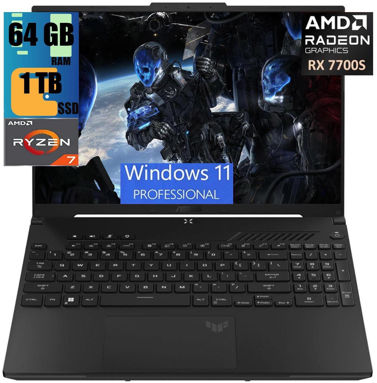 Main image of ASUS TUF A16 Gaming Laptop, 16" FHD+ 165Hz Display, AMD Octa-core Ryzen 7 7735HS Processor, AMD Radeon RX 7700S 8GB Graphic, 64GB DDR5  1TB PCIe SSD, Backlit KB, 720p Webcam, Windows 11 Pro