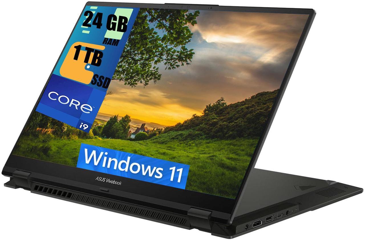 Main image of ASUS Vivobook S 16 Flip 2-in-1 Laptop, 16" WUXGA Touchscreen, Intel Core i9-13900H 14 Cores Processor, Intel Iris Xe Graphics, 24GB DDR4  1TB PCIe SSD, IR Camera, HDMI, Wi-Fi 6, Windows 11
