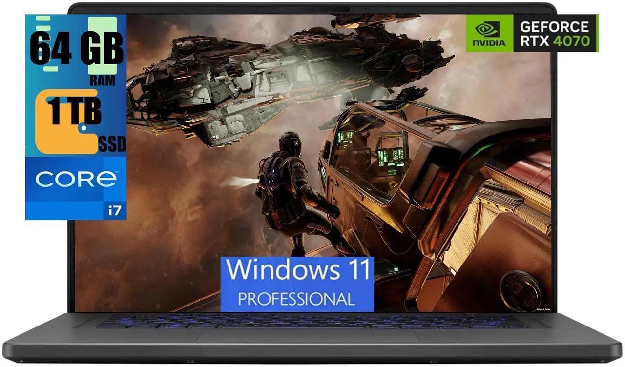 Main image of ASUS ROG Zephyrus G16 Gaming Laptop, 16" FHD 165Hz Display, Intel Core i7-13620H 10-core Processor, GeForce RTX 4070 8GB GDDR6 Graphics, 64GB DDR4  1TB PCIe SSD, RGB KB, WiFi 6E, Windows 11 Pro
