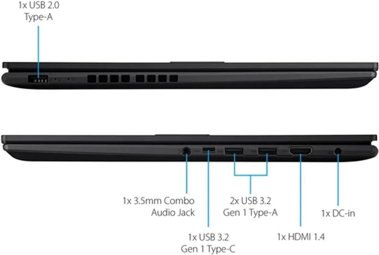 Alt view image 6 of 6 - ASUS Vivobook 16 Laptop, 16" FHD+ (1920 x 1200) Display, Intel Core i7-1255U 10 Cores Processor, Intel Iris Xe Graphics, 24GB DDR4  2TB PCIe SSD, Webcam, HDMI, Wi-Fi, Windows 11 Pro