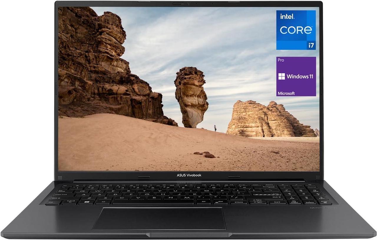 Alt view image 2 of 6 - ASUS Vivobook 16 Laptop, 16" FHD+ (1920 x 1200) Display, Intel Core i7-1255U 10 Cores Processor, Intel Iris Xe Graphics, 24GB DDR4  2TB PCIe SSD, Webcam, HDMI, Wi-Fi, Windows 11 Pro