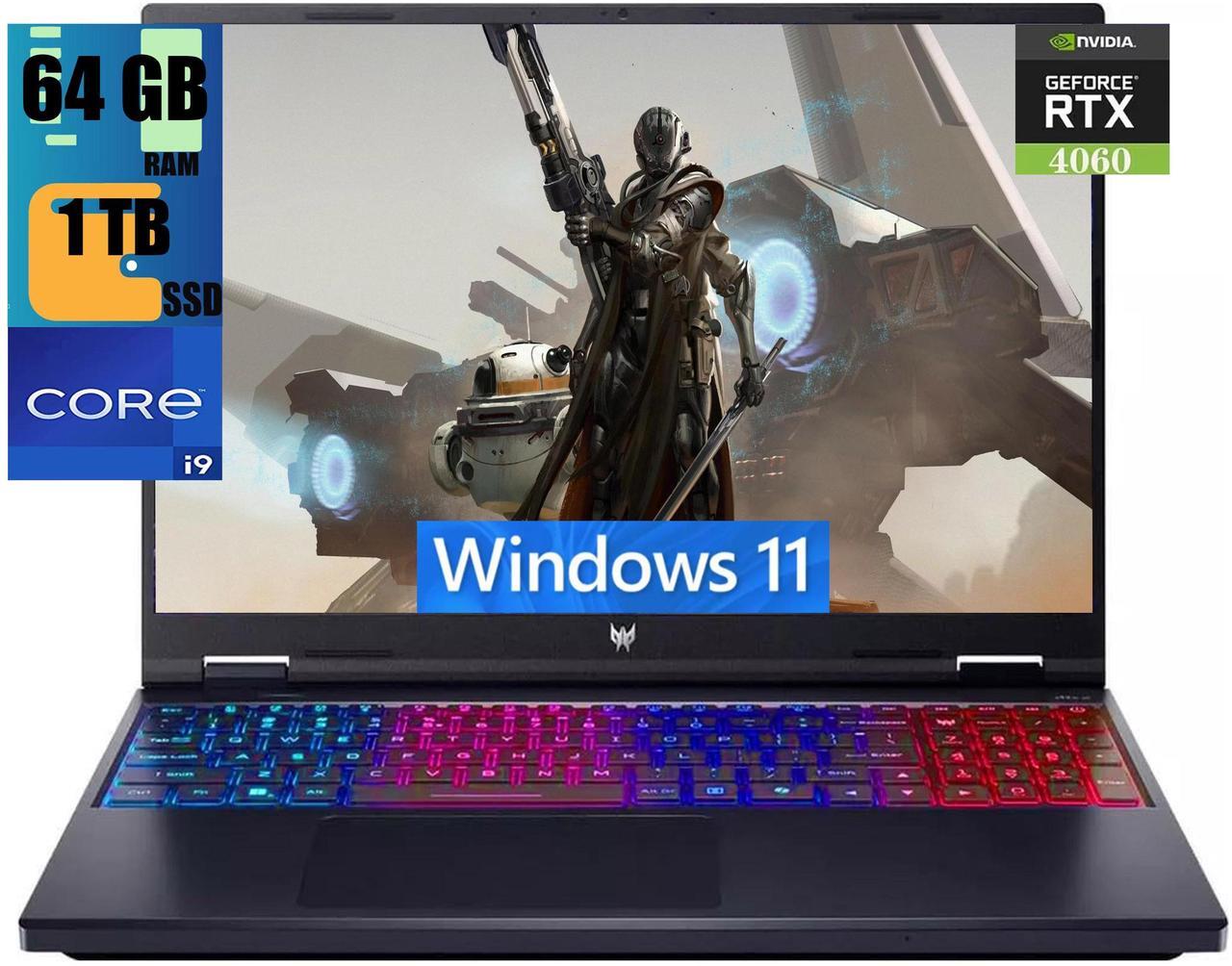 Main image of Acer Predator Helios Neo 16 Gaming Laptop, 16" WUXGA 165Hz Display, Intel Core i9-14900HX 24-Core Processor, NVIDIA GeForce RTX 4060 8GB Graphic, 64GB DDR5  1TB PCIe SSD, RGB Backlit, Windows 11