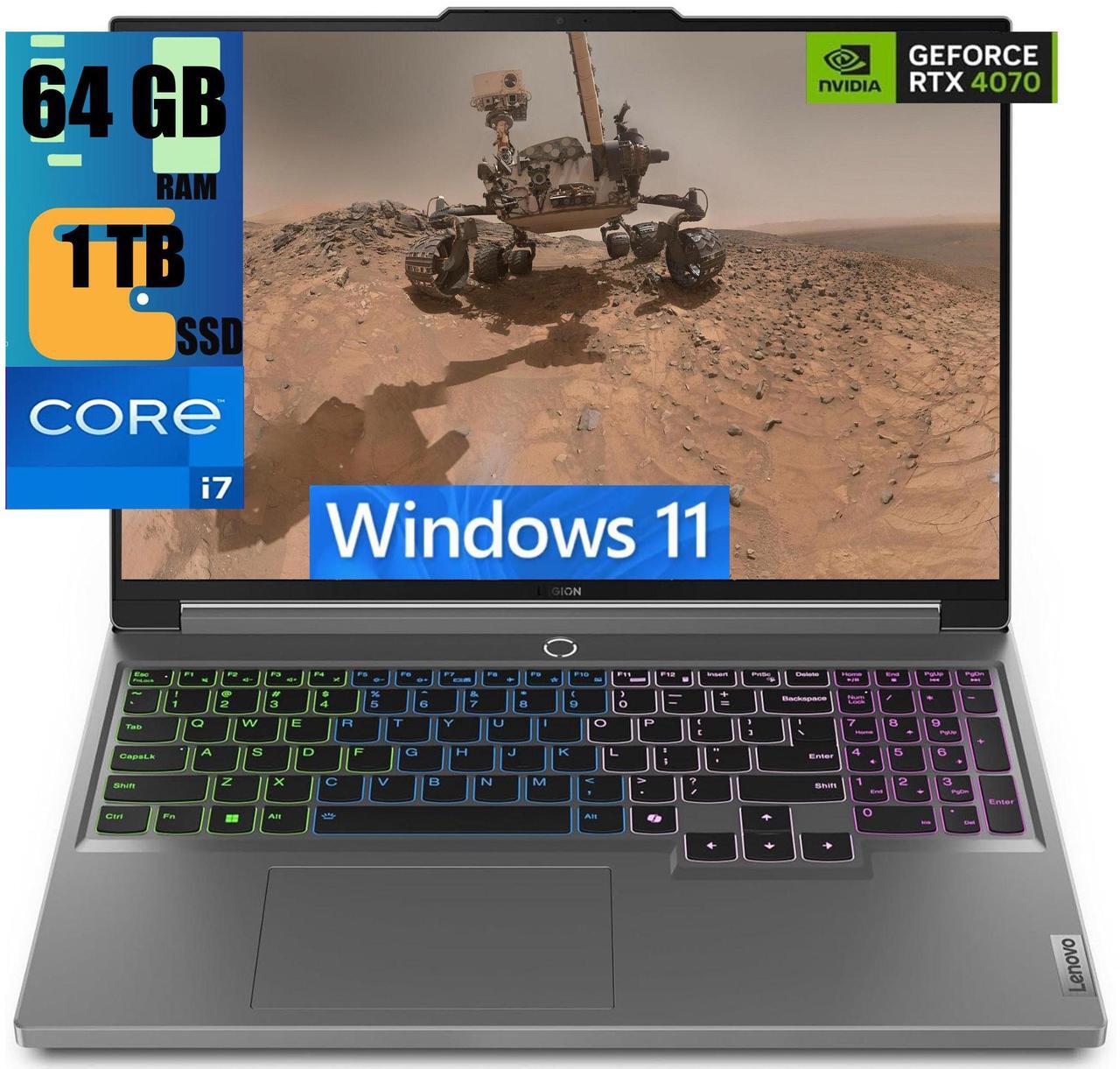 Main image of Lenovo Legion 5i 16 Gaming Laptop, 16" WQXGA Display, Intel Core i7-14650HX 16 Cores Processor, NVIDIA GeForce RTX 4070 8GB GDDR6, 64GB DDR5  1TB PCIe SSD, RGB Backlit, Wi-Fi 6, Windows 11