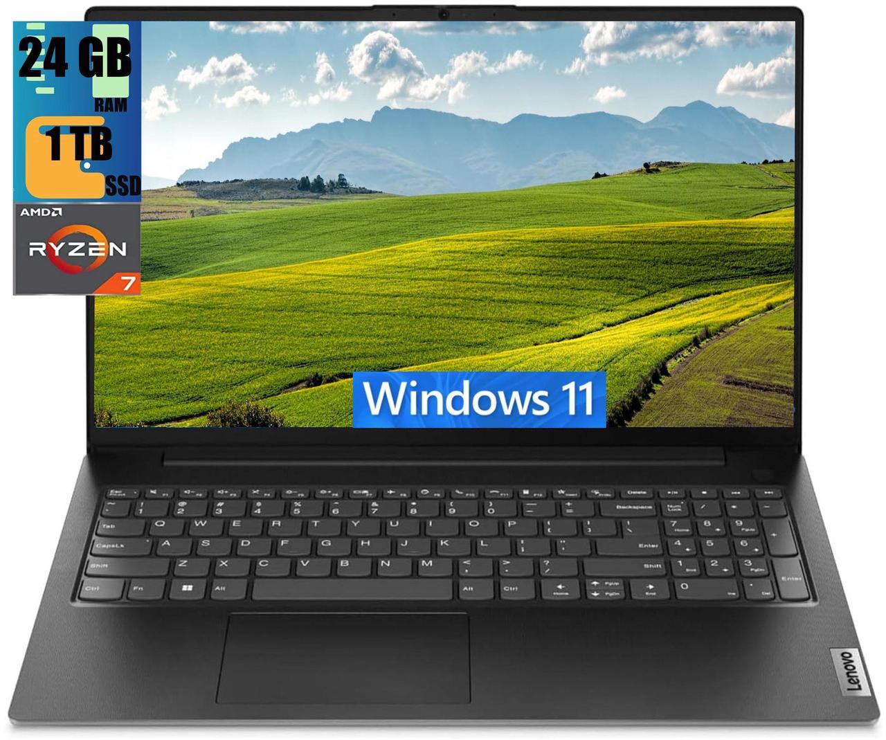 Main image of Lenovo V15 Business Laptop, 15.6" FHD Display, AMD Ryzen 7 7730U 8 Cores Processor, AMD Radeon Graphics, 24GB DDR4  1TB PCIe SSD, Numeric Keypad, HDMI, RJ45, Webcam, Wi-Fi, Windows 11