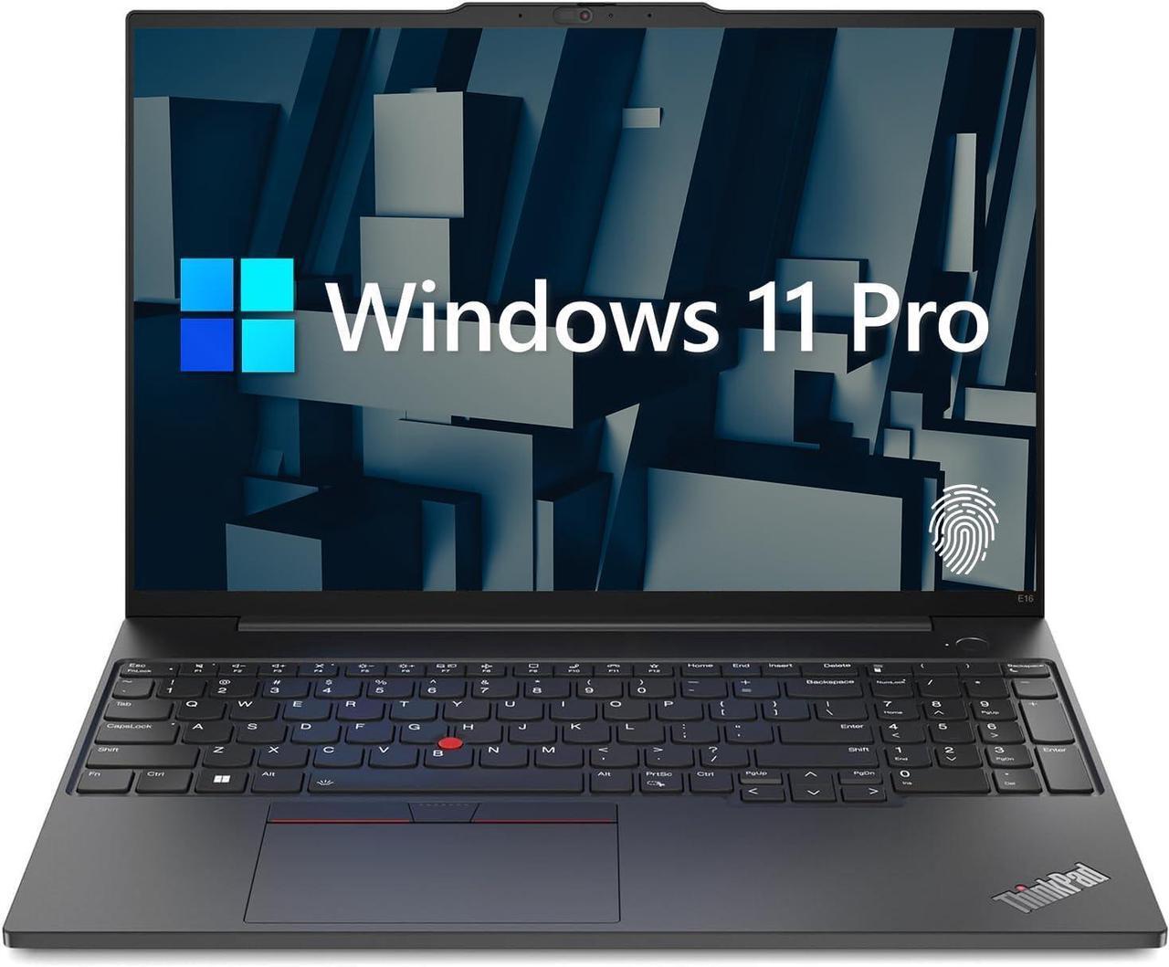 Alt view image 2 of 6 - Lenovo ThinkPad E16 Business Laptop, 16" WUXGA Display, AMD Ryzen 5 7730U 8 Cores Processor, AMD Radeon Graphics, 24GB DDR4  1TB PCIe SSD, Webcam, FP Reader, Backlit KB, Wi-Fi 6, Windows 11 Pro