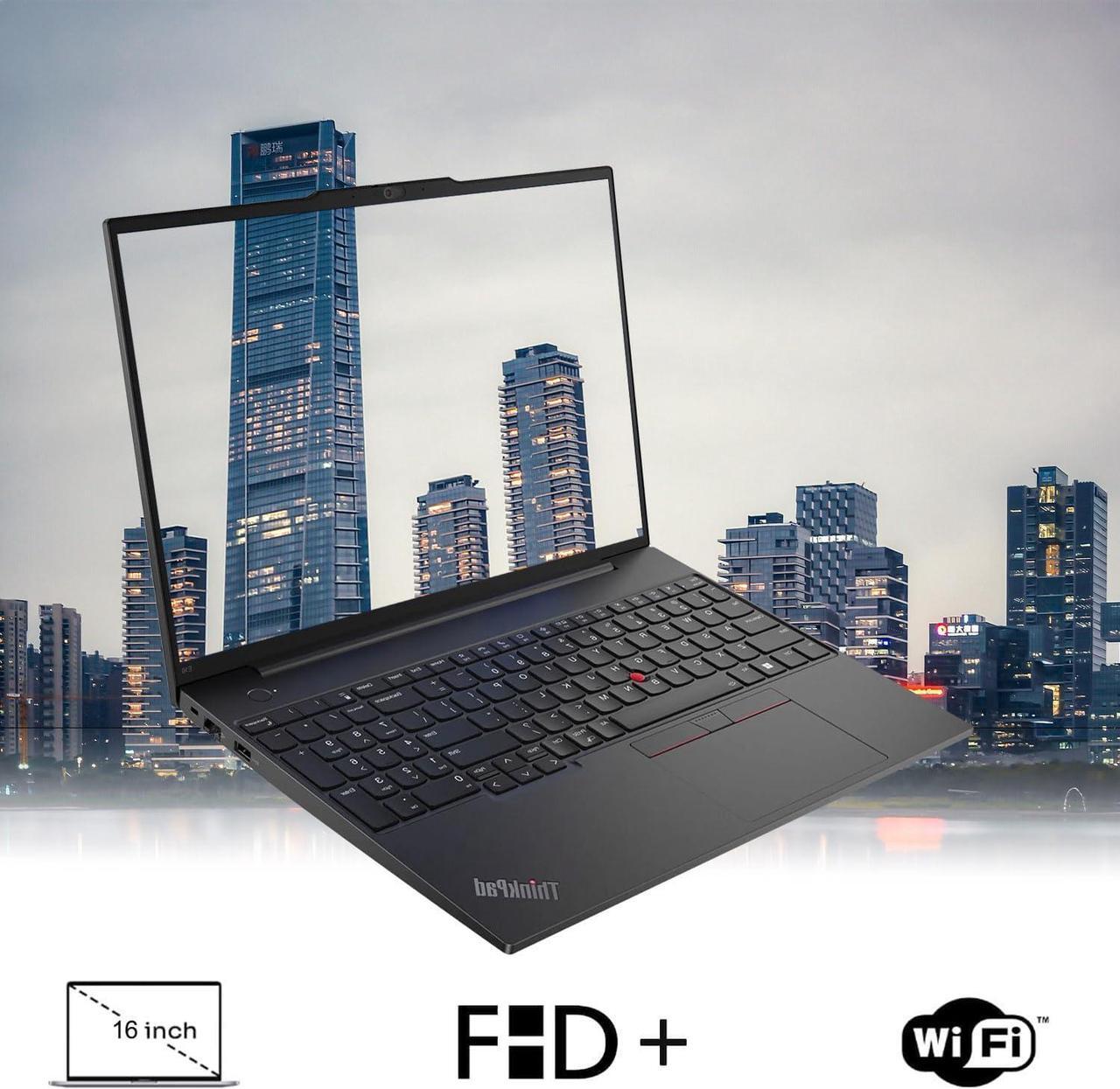 Alt view image 4 of 6 - Lenovo ThinkPad E16 Business Laptop, 16" WUXGA Display, AMD Ryzen 5 7730U 8 Cores Processor, AMD Radeon Graphics, 24GB DDR4  1TB PCIe SSD, Webcam, FP Reader, Backlit KB, Wi-Fi 6, Windows 11 Pro