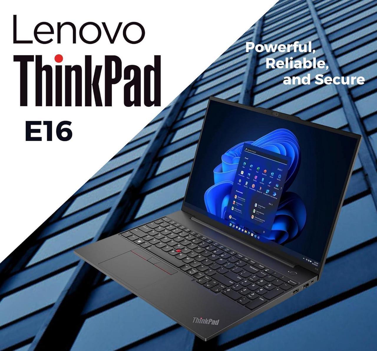 Alt view image 3 of 6 - Lenovo ThinkPad E16 Business Laptop, 16" WUXGA Display, AMD Ryzen 5 7730U 8 Cores Processor, AMD Radeon Graphics, 24GB DDR4  1TB PCIe SSD, Webcam, FP Reader, Backlit KB, Wi-Fi 6, Windows 11 Pro