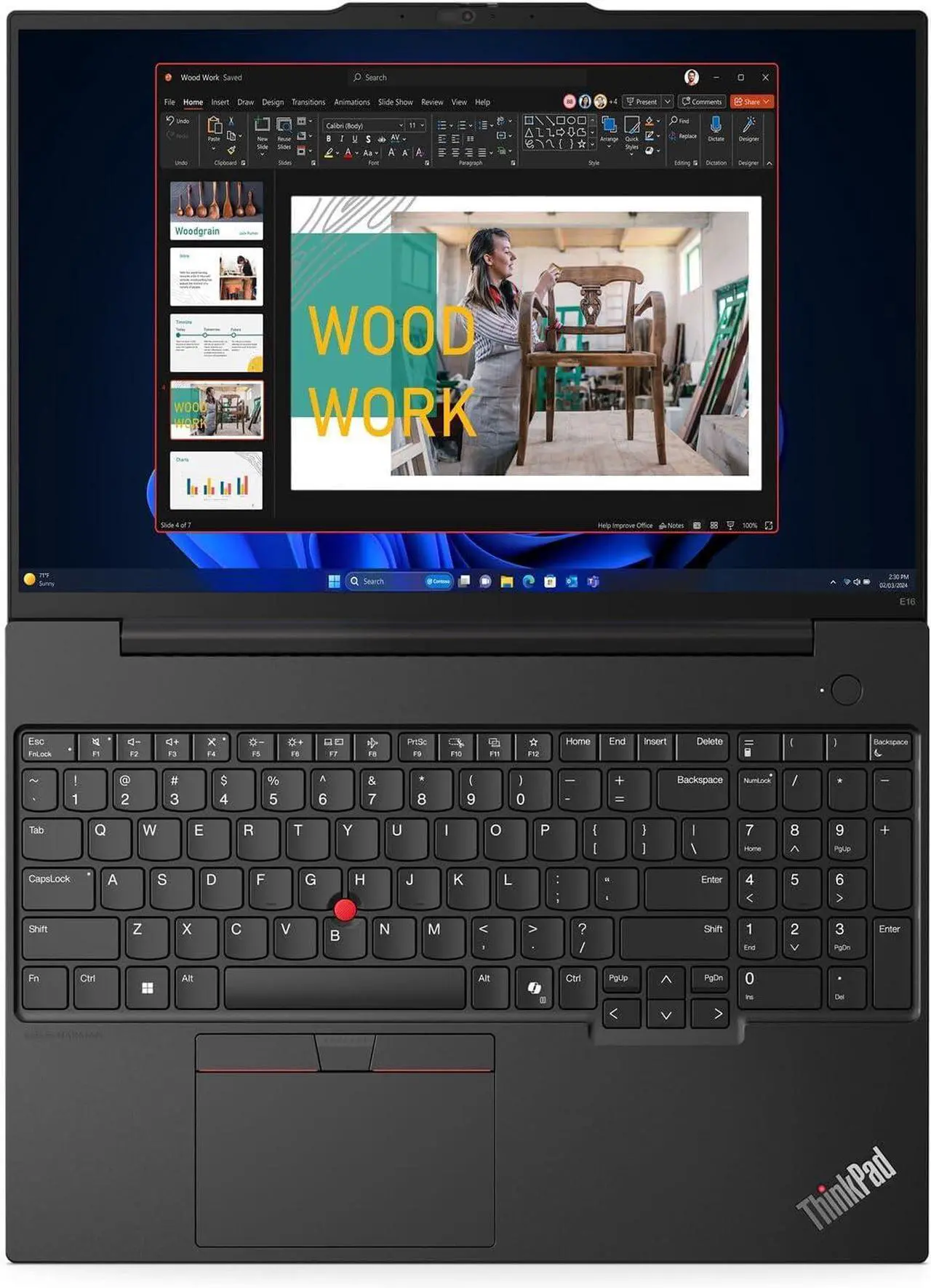 Alt view image 5 of 7 - Lenovo ThinkPad E16 Business Laptop, 16" FHD+ Display, AMD Ryzen 5 7530U 6 Cores Processor, AMD Radeon Graphics, 24GB DDR4  1TB PCIe SSD, Webcam, Fingerprint Reader, Wi-Fi 6, Windows 11 Pro
