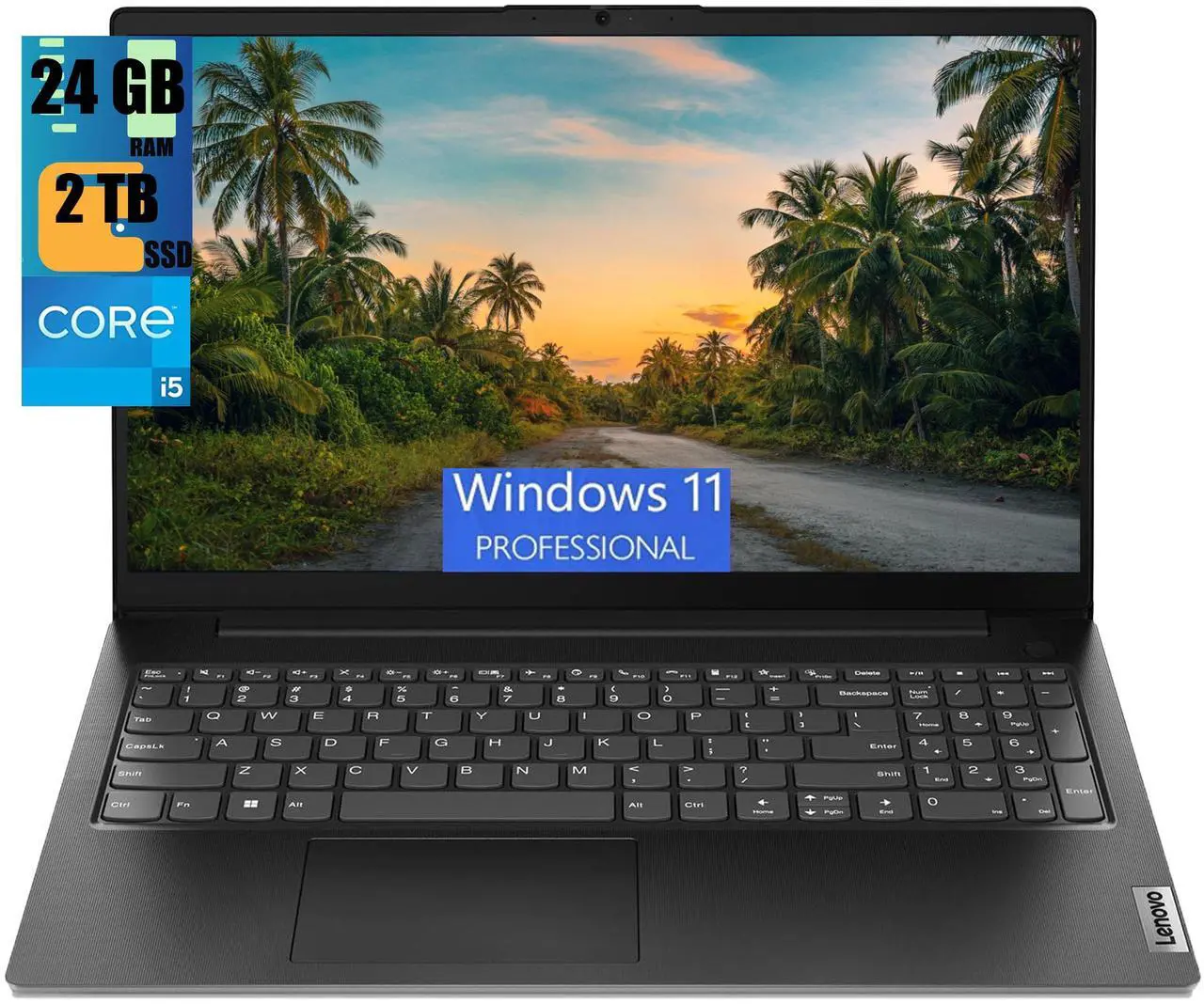 Main image of Lenovo V15 Gen 4 Business Laptop, 15.6" FHD Display, Intel Core i5-13420H 8 Cores Processor, Intel UHD Graphics, 24GB DDR4  2TB PCIe SSD, HDMI, RJ45, Webcam, Numeric Keypad, Wi-Fi, Windows 11 Pro