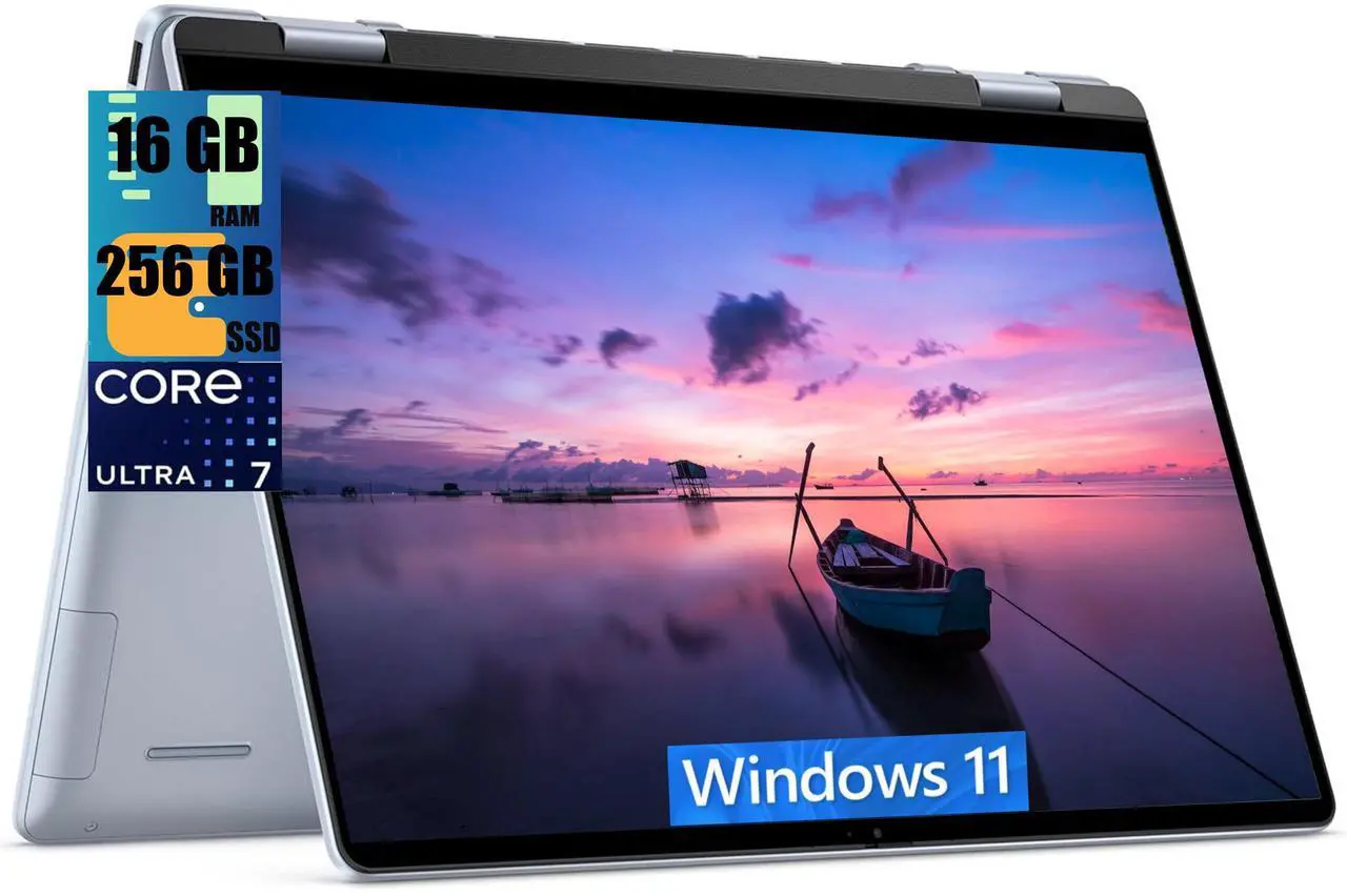 Main image of DELL Inspiron 16 2-in-1 Business Laptop, 16" WUXGA Touchscreen, Intel Core Ultra 7 155H 16 cores Processor, Intel Arc graphics, 16GB  DDR4  256GB  PCIe SSD, Wi-Fi 6E + Bluetooth, Windows 11 Home